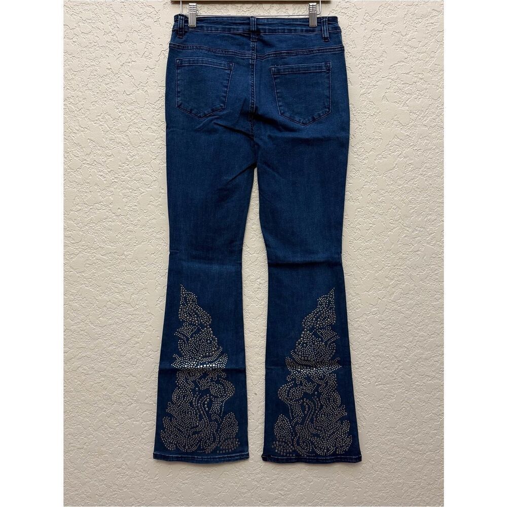 Western Rodeo Studded Flared Jeans - Picture 2 of 13